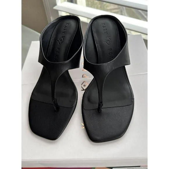KATY PERRY The OCEANSIDE Low Rise Thong Black Sandal Size 9.5 - Picture 6 of 8